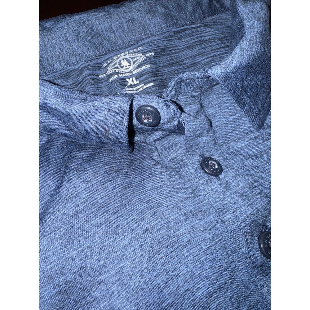 G.H. Bass & Co Men’s Polo Shirt XL Blue Heather Stretch Performance Casual Golf